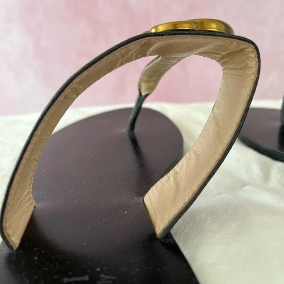 Gucci GG Marmont leather thong sandals size 40 US size 10 - Picture 6 of 12